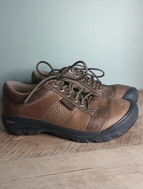Keen Austin Shoes Mens 8 Womens 9.5 Brown Leather Comfort Hiking Gorpcore